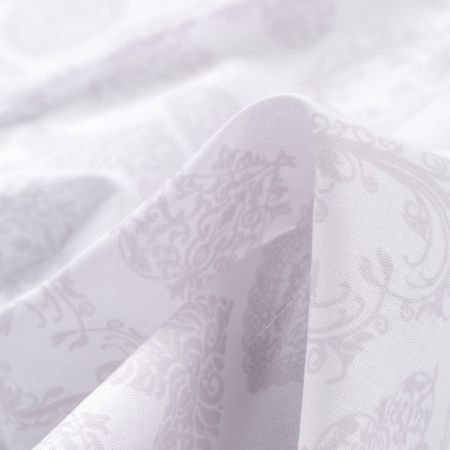 Bavlněná látka tisk srdíčka šedobílá