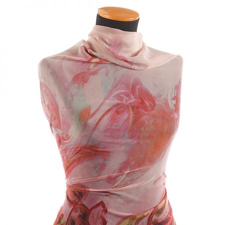 Šifon jemný paisley motiv bordura pastel vínový