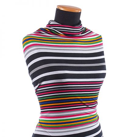 Viskozový úplet proužky červenorůžová