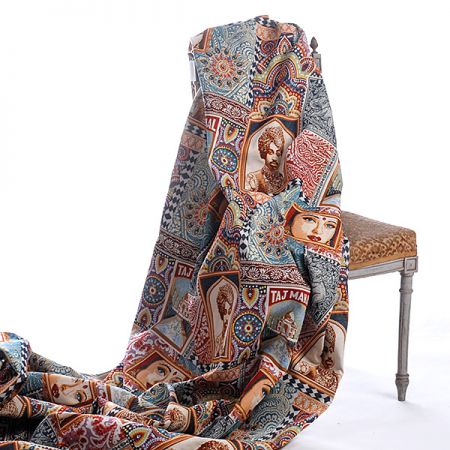 Dekorační látka retro vzor patchwork orient