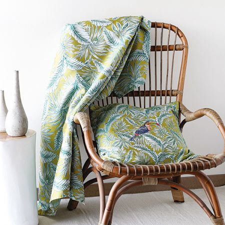 Látka retro vzor papoušek/tukan