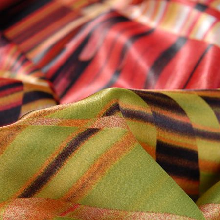 Satén abstraktní vzor fantazie barev žlutozelený 