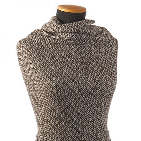 Kostýmová látka imitace ručně tkané metráže vinovošedá