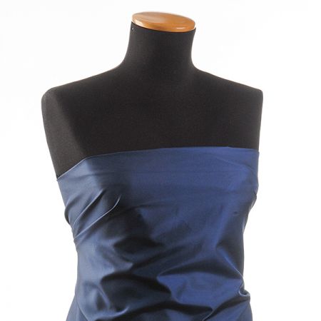 Taft hladký tmavě modrý