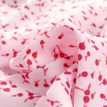 Viskozová šatová látka poupata červenorůžová