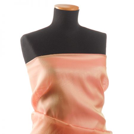 Organza jednobarevná šanžán zlato-růžová