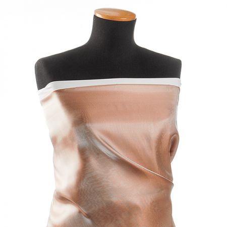 Organza perleť šanžán v barvě béžovo-stříbrné