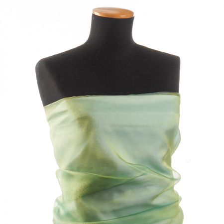 Organza šanžán zelenomodrá