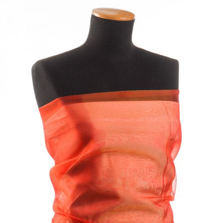 Organza šanžán červenožlutá