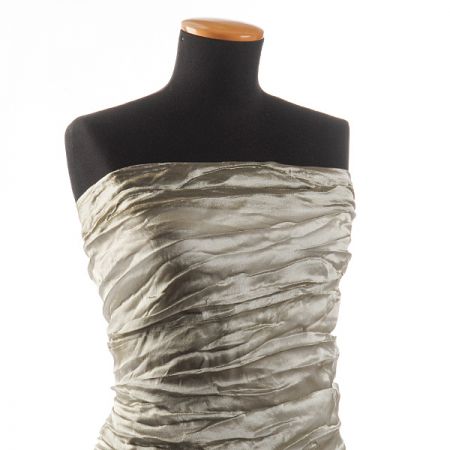 Organza plise zelenošedá