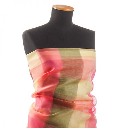 Organza tisk hedvábná kostky