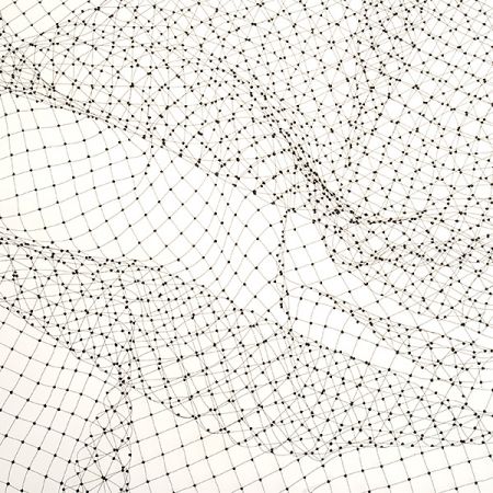 Tyl velká oka ozdobný spoj černý