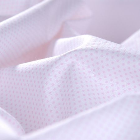 Bavlněná látka tisk puntíky růžové