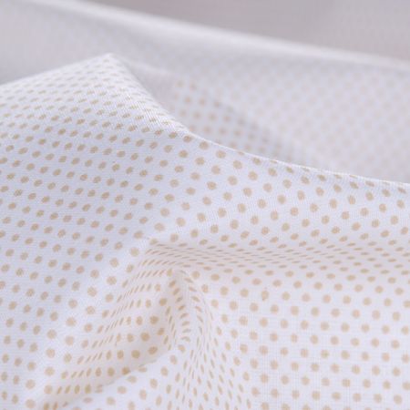 Bavlněná látka tisk puntíky béžové