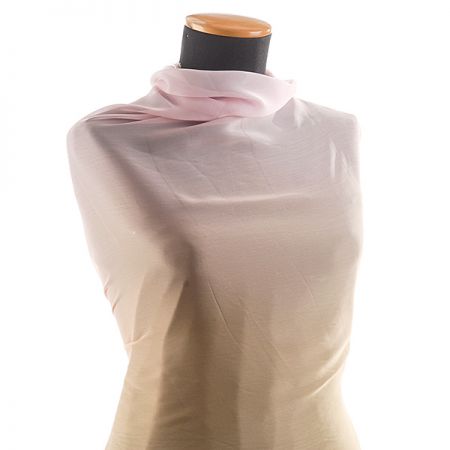 Šifon duhový modrý/béžový/růžový