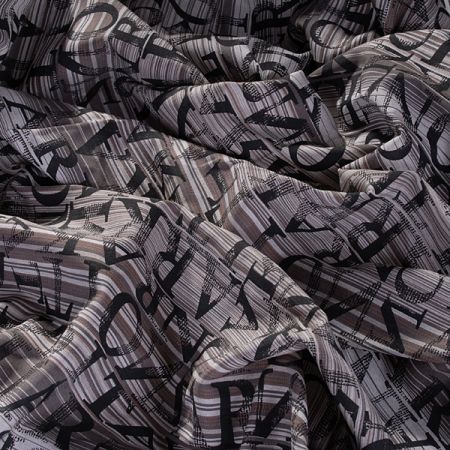 Bavlněná látka tisk proužky/písmo