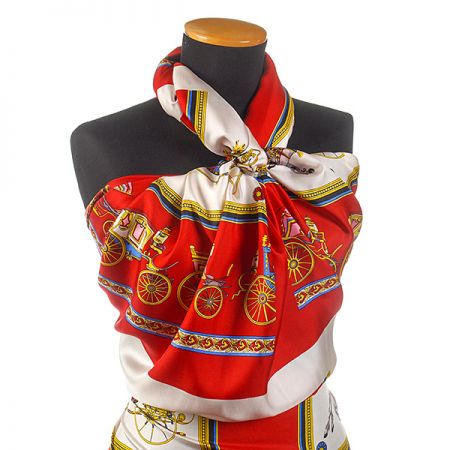 Saten tisk povoz/kočár/spřežení