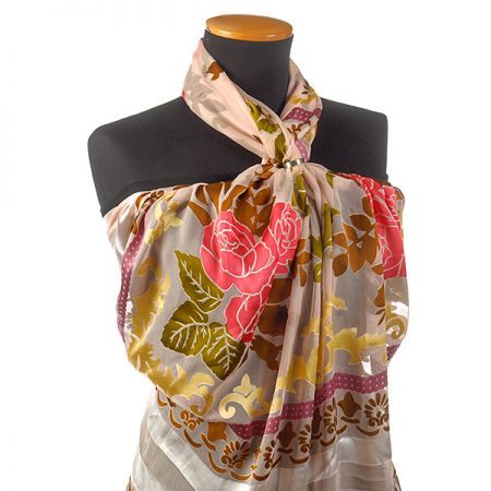 Hedvábný šifon/satén růže