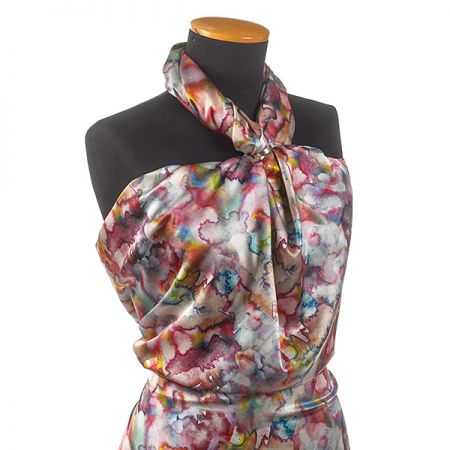 Hedvábný satén motiv malba akvarel