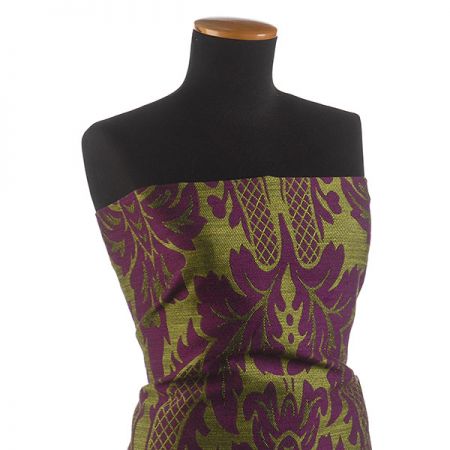 Replika historické tkaniny Rokoko fialová/zelená