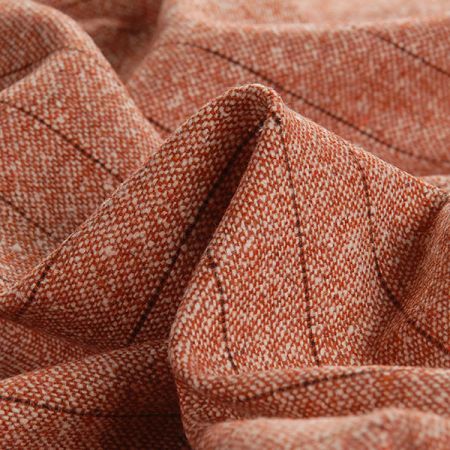 Vlněná kostýmová látka tvíd proužek rezavohnědá