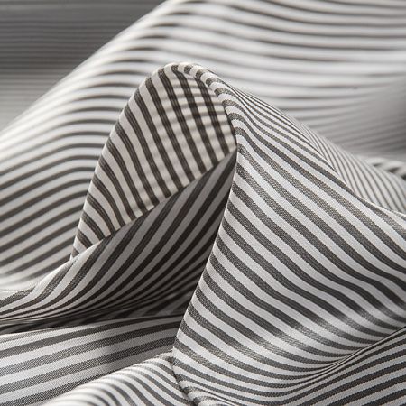 Podšívka jemná žakár polyester proužky bílá/černá