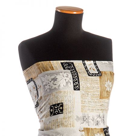 Viskozová látka na šaty patchvorkový vzor květin