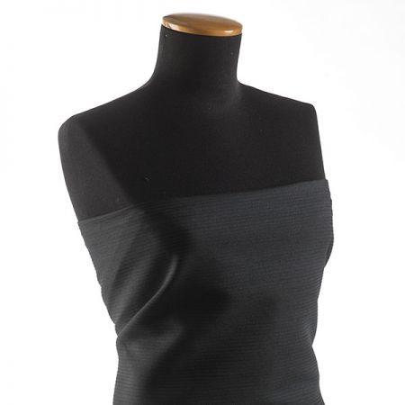 Riflovina bavlněná pružná látka proužky černá