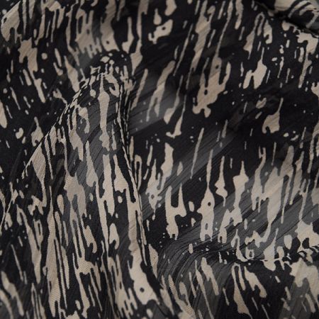 Látka vzorový šifon černobílý