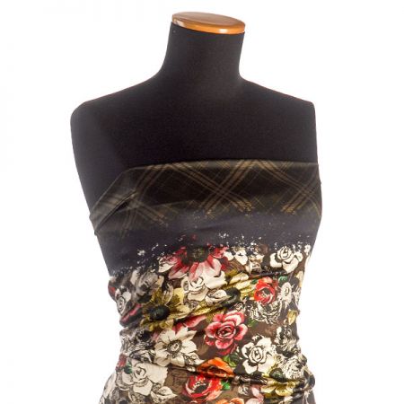 Hedvábný satén drobné květy