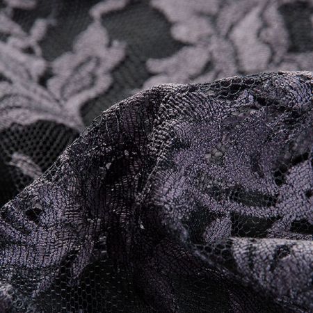 Krajka jemná květy šedé