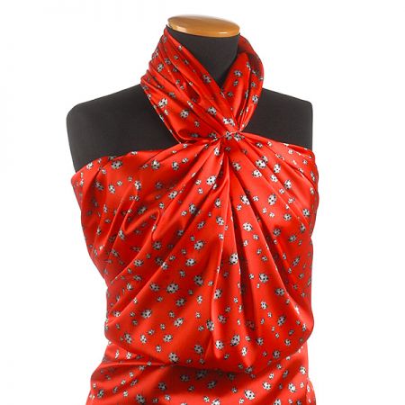 Atlas satén berušky malé červené