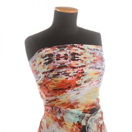 Šifon jemný duhový kaleidoskop