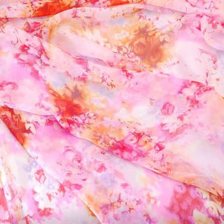 Hedvábný šifon růžový+ satén