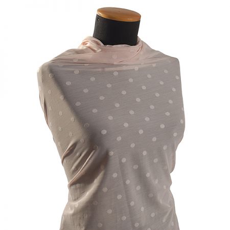 Transparentní pletenina pružný tyl puntík růžový