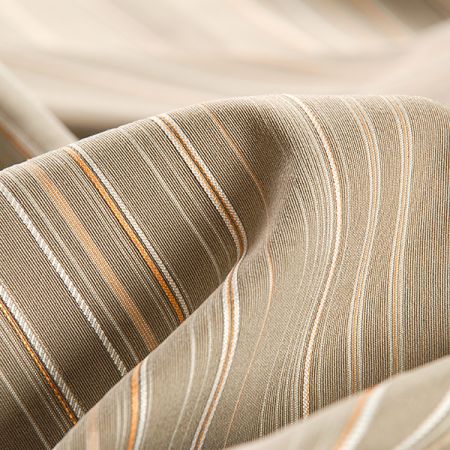 Bavlněná žakárová látka pružná proužky béžová