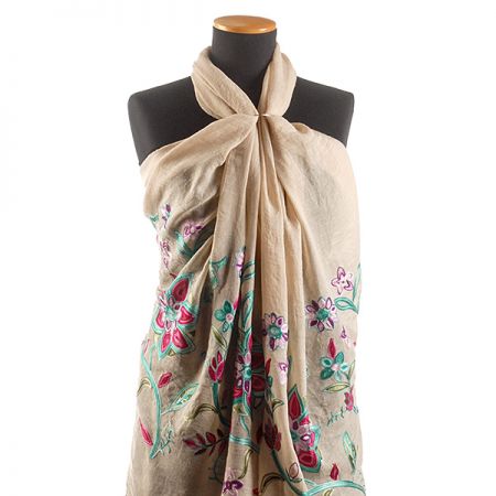 Madeira barevné květy béžová II.jakost