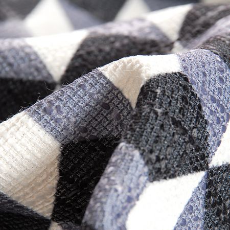 Imitace buretu digitální tisk artdecový vzor černá/bílá