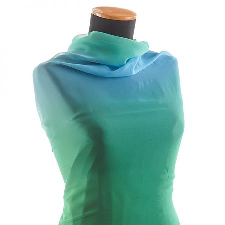 Šifon duhový sv. zelený/sv. modrý/tm. zelený