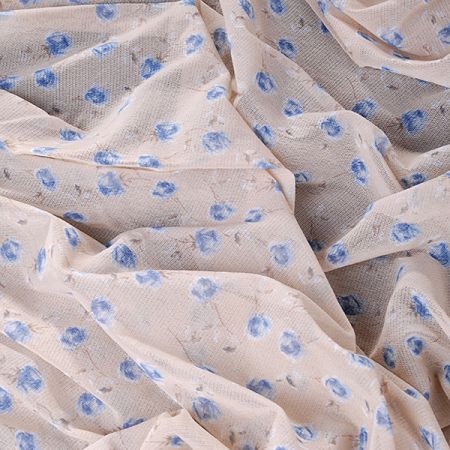 Pletenina žoržetového vzhledu tisk drobné květy