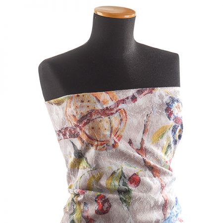 Žakárová látka tisk páv