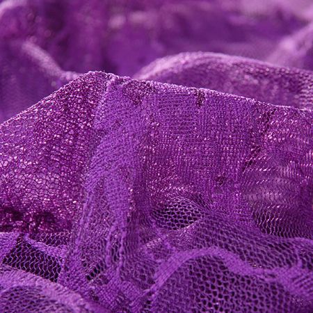 Pružná krajka květinový motiv tm. fialová