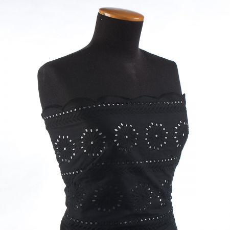 Krajka madeira květy/lístky černá