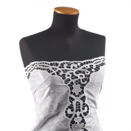 Krajka madeira květinová bordura s krajkou bílá