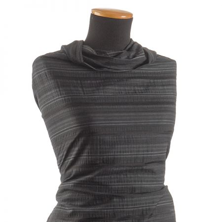 Bavlněná žakárová látka etamín černá