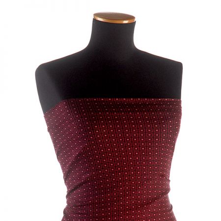 Úplet viskozový čtverečky červené