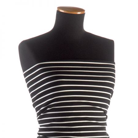 Úplet polyester bílé proužky