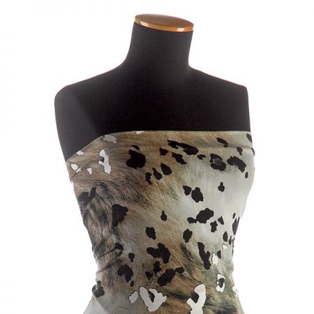 Úplet zvířecí vzor khaki zlenošedý