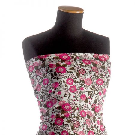 Úplet viskozový růžové květy