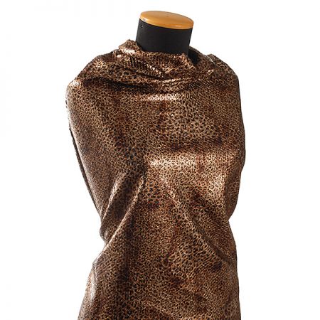 Imitace kůže s flitry a tiskem zvířecí motiv